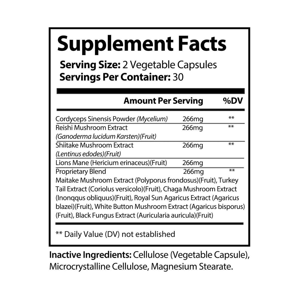Mushroom Blend Supplement by Navy Lanier (60 Capsules)