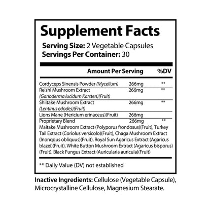 Mushroom Blend Supplement by Navy Lanier (60 Capsules)