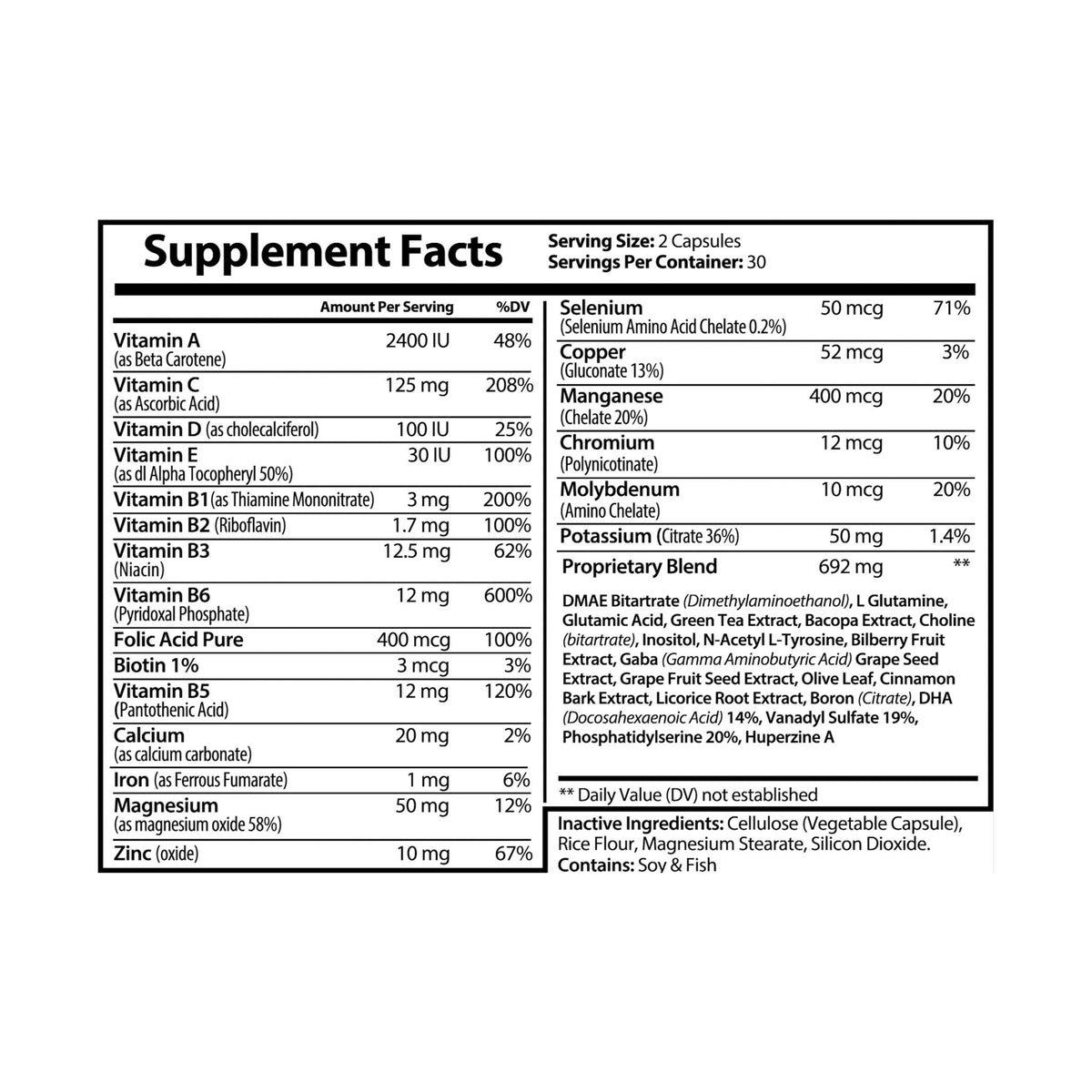 Brain Support Complex Supplement by Navy Lanier (60 Capsules)